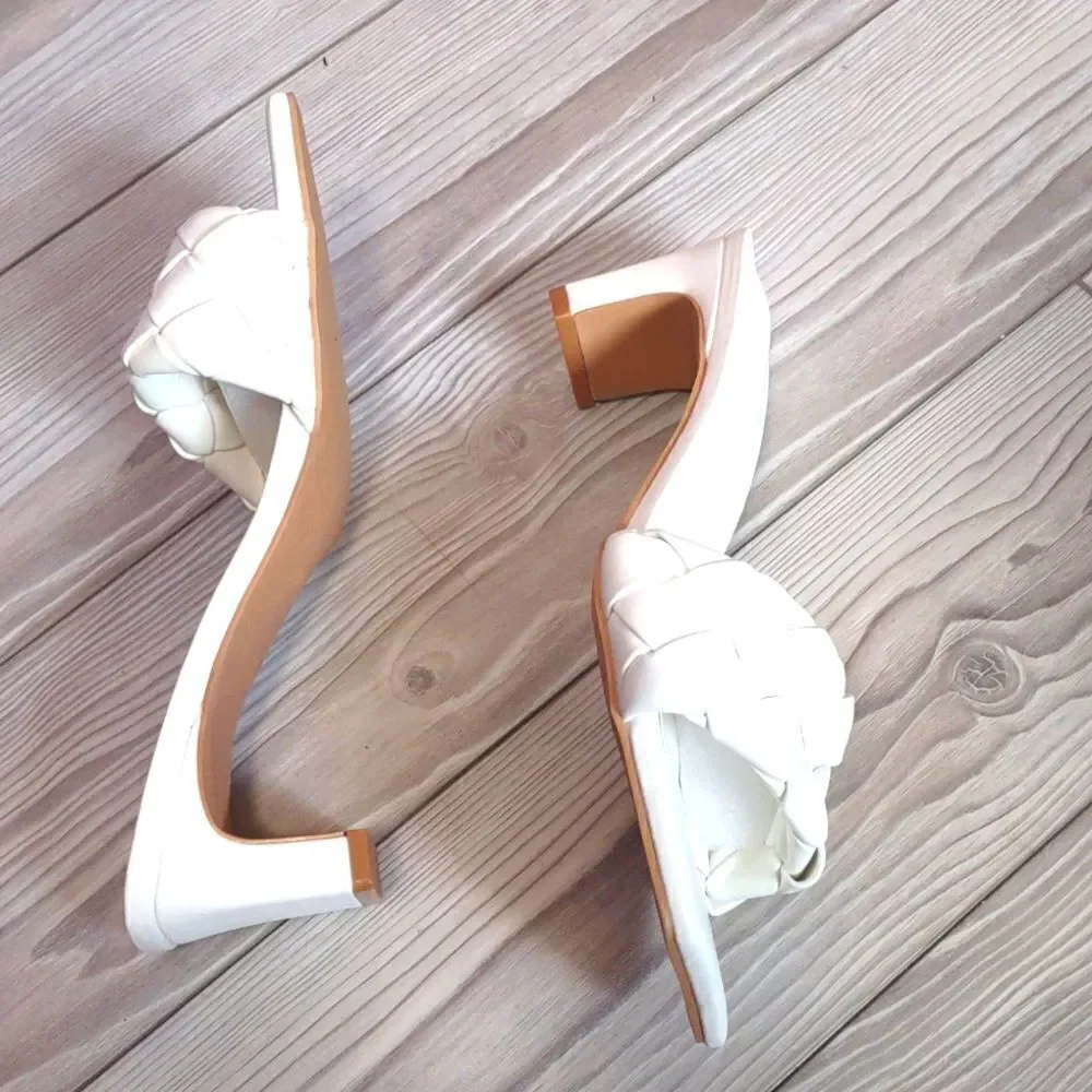 (85-3890) Coutgo Heeled Sandal Backless Strappy Open Toe Sz 7.5
